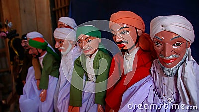 Wayang golek, in the form of a wooden carved puppet with various characters Editorial Stock Photo