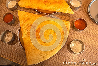 Masala Dosa Indian Savory Crepes Stock Photo