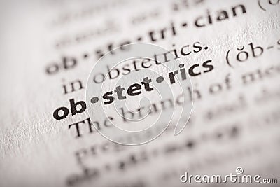 Dictionary Word Series - Obstetrics Stock Photo