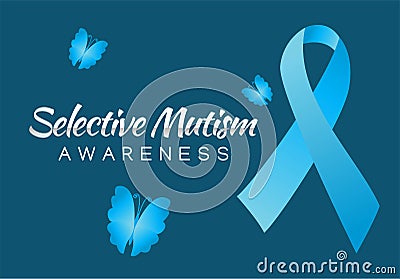 Selective Mutism Awareness Vector Illustration Vector Illustration