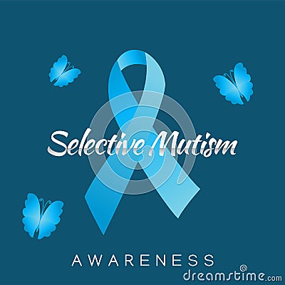 Selective Mutism Awareness Vector Illustration Vector Illustration