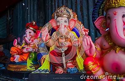 Selective of the statue of Ganesh deity Stock Photo