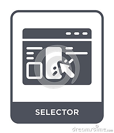 selector icon in trendy design style. selector icon isolated on white background. selector vector icon simple and modern flat Vector Illustration