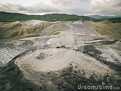 Selenar view of Mud vulcano - dry land Stock Photo