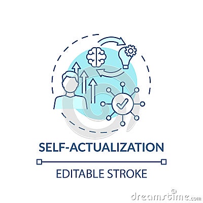 Self actualization turquoise concept icon Vector Illustration