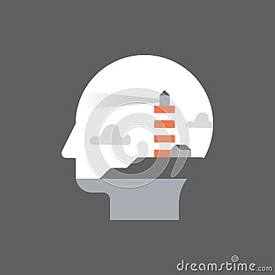 Self awareness and mindfulness, potential development, mentorship concept, lifelong learning Vector Illustration