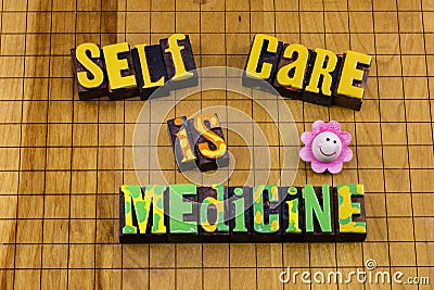 Self care natural wellness medicine mental health positive hygiene wellbeing Stock Photo