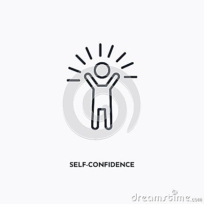 Self-Confidence outline icon. Simple linear element illustration. Isolated line Self-Confidence icon on white background. Thin Vector Illustration