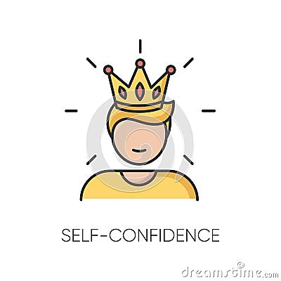 Self confidence RGB color icon Vector Illustration