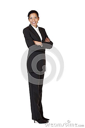 Self confident business woman smiles happy Stock Photo