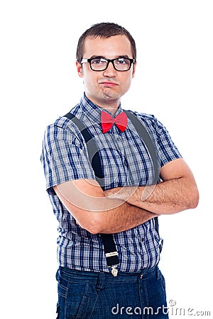 Self-confident nerd Stock Photo