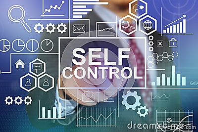 Self Control, Motivational Words Quotes Concept Stock Photo