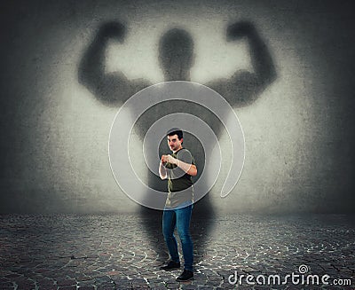 Self defense, inner strength and motivation concept Stock Photo