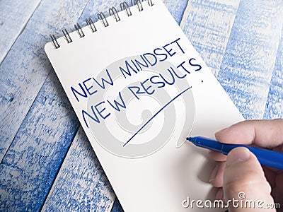 Self Development Motivational Words Quotes Concept, New Mindset Result Stock Photo