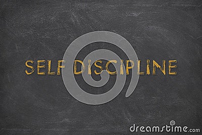 Self Discipline handwritten on a wall stock photo as a JPG file Stock Photo
