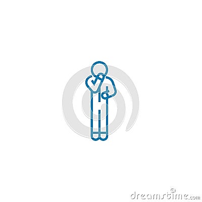 Self-doubt linear icon concept. Self-doubt line vector sign, symbol, illustration. Vector Illustration