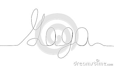 Self-drawing a simple animation of one continuous inscription YOGA Vector Illustration