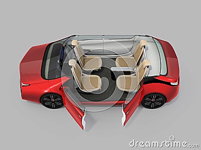 Self-driving car cutaway image Stock Photo