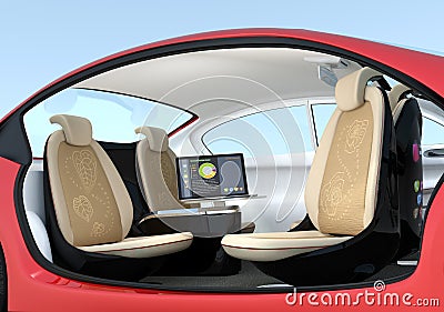 Self-driving car interior concept Stock Photo