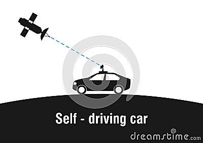 Self - driving car Vector Illustration