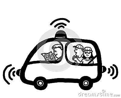 Self Driving Cars Stock Photo