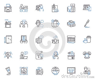 Self-employed line icons collection. Entrepreneur, Freelancer, Soloist, Independent, Autonomy, Entrepreneurship Vector Illustration