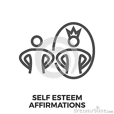 Self esteem affirmations Vector Illustration