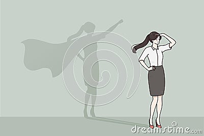 Self esteem, success, leadership concept Vector Illustration