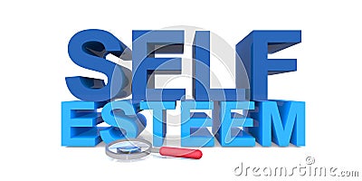 Self esteem on white Stock Photo