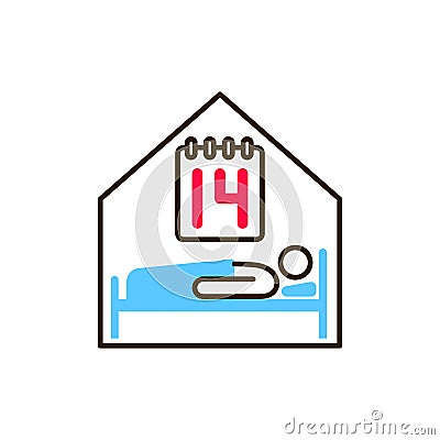 Self-isolation person color line icon. Safe travel. Pictogram for web, mobile app, promo. UI UX design element Vector Illustration