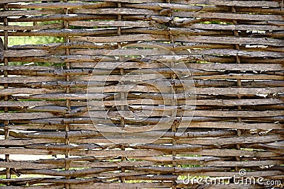 Self-made garden fence Stock Photo
