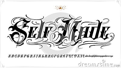 Self Made tattoo lettering Vector Illustration