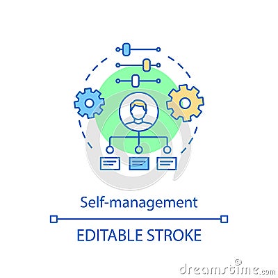 Self management concept icon Vector Illustration