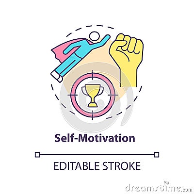 Self motivation concept icon Vector Illustration