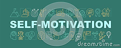 Self motivation word concept banner Vector Illustration