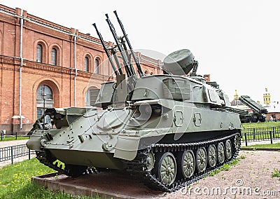 Self-propelled antiaircraft gun Shilka. Editorial Stock Photo