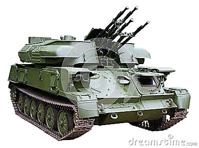 Self-propelled armored antiaircraft gun Stock Photo