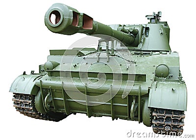 Self-propelled armored artillery howitzer Stock Photo