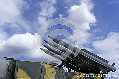 Self-propelled missile launcher 9A310 of the Buk anti-aircraft missile system Editorial Stock Photo