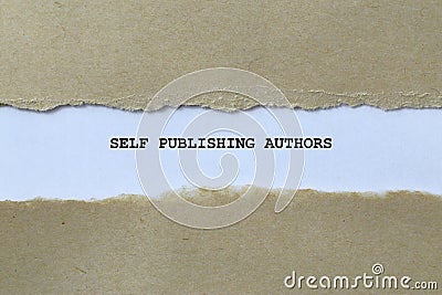 self publishing authors on white paper Stock Photo