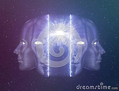 Self Realization or Awakening Beyond Ego Concept Stock Photo