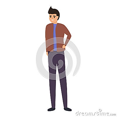 Self respect icon, cartoon style Vector Illustration