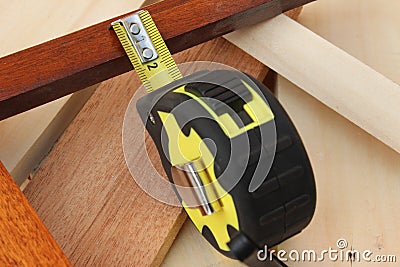 Self retracting tape measure Stock Photo