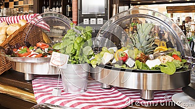 Self-service salad bar Stock Photo