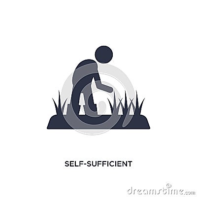 self-sufficient icon on white background. Simple element illustration from agriculture farming and gardening concept Vector Illustration