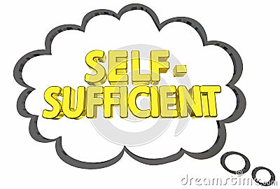 Self-Sufficient Independence Thought Cloud Freedom 3d Illustration Stock Photo