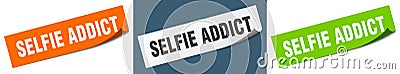 selfie addict banner. selfie addict speech bubble label set. Vector Illustration