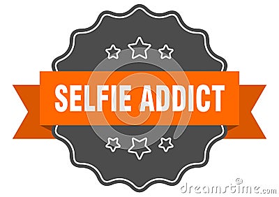 selfie addict label Vector Illustration