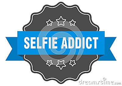 selfie addict label Vector Illustration