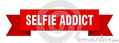 selfie addict ribbon. Vector Illustration